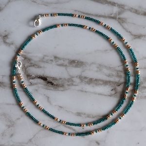 Hand Crafted Glass Seed Bead Mask Lanyard